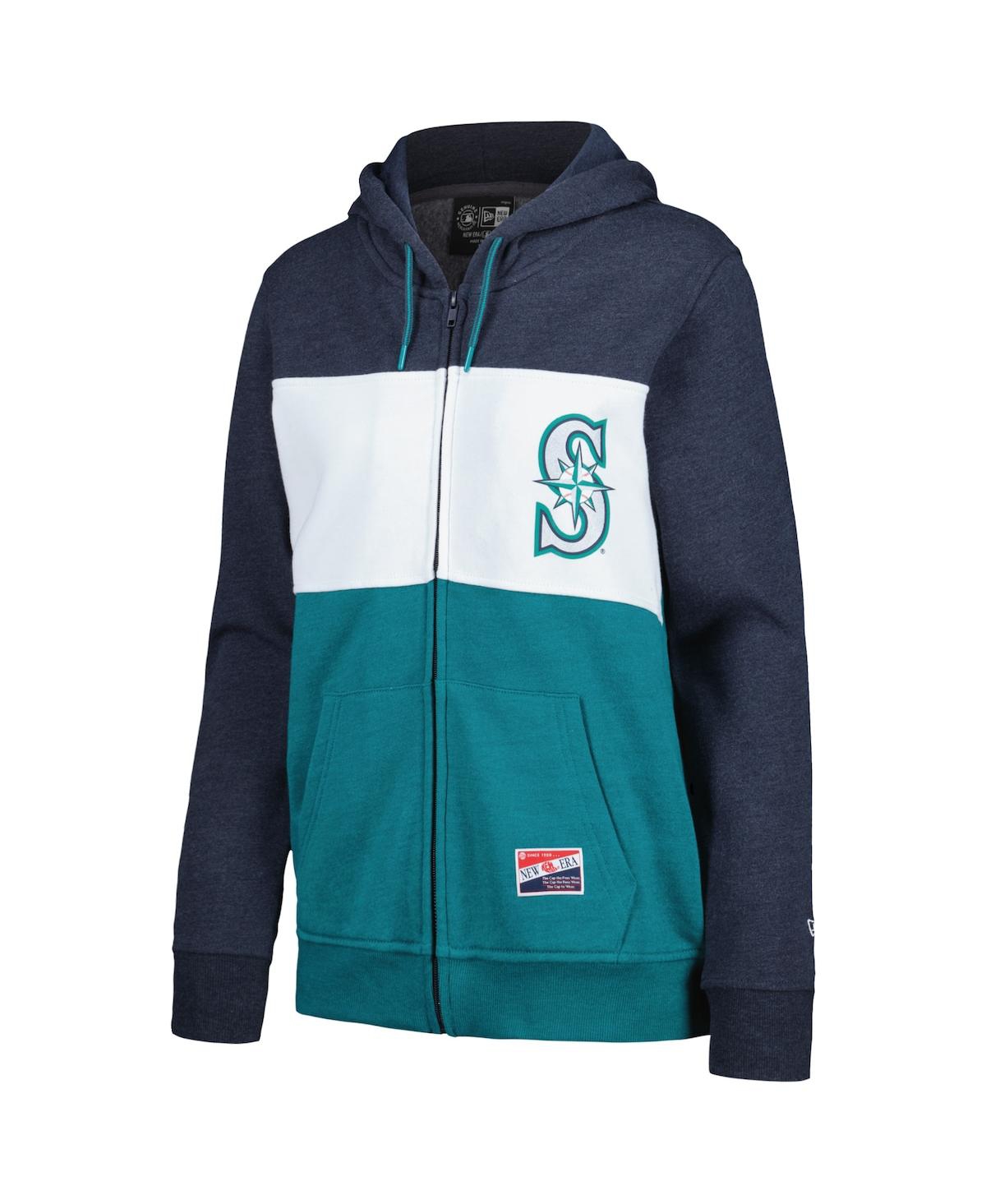 New Era Women'sSeattle Mariners Color Block Full-Zip Hoodie Jacket - Navy