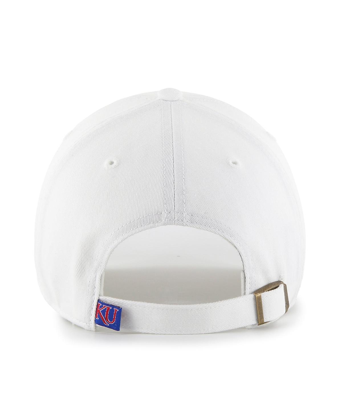 47 Brand Women's White Kansas Jayhawks Sidney Clean Up Adjustable Hat In White
