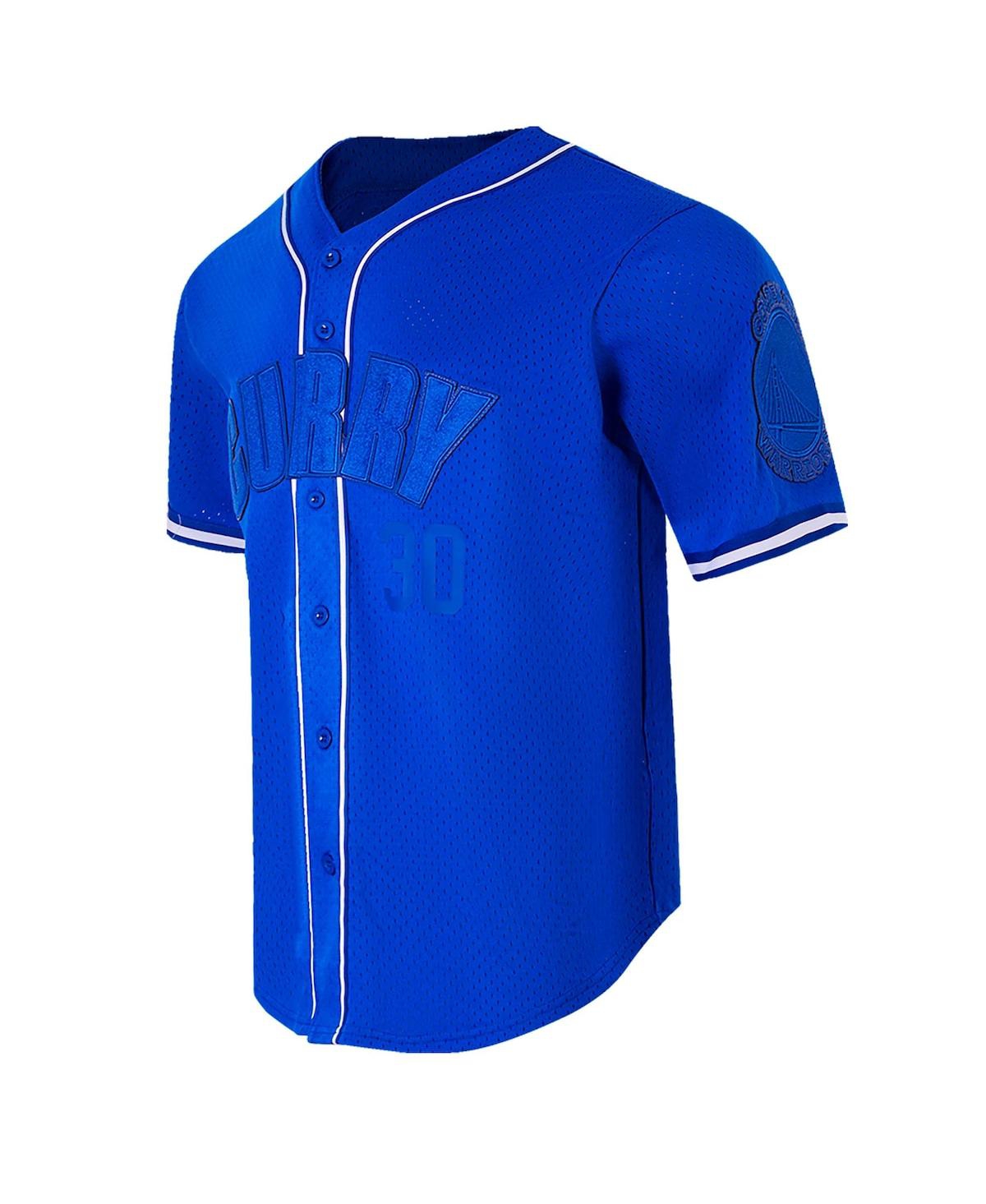 Pro Standard Men's Stephen Curry Royal Golden State Warriors Triple Tonal Mesh Button-up Top In Royal