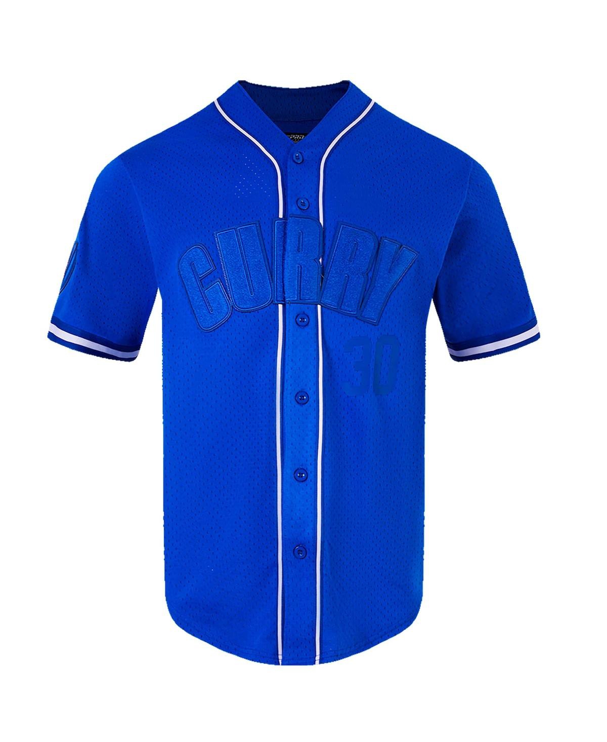 Pro Standard Men's Stephen Curry Royal Golden State Warriors Triple Tonal Mesh Button-up Top In Royal