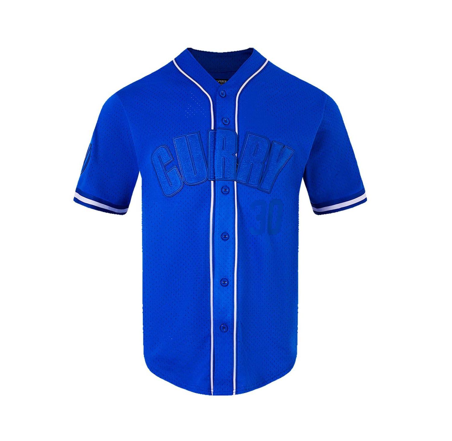 Men's Stephen Curry Royal Golden State Warriors Triple Tonal Mesh Button-Up Top