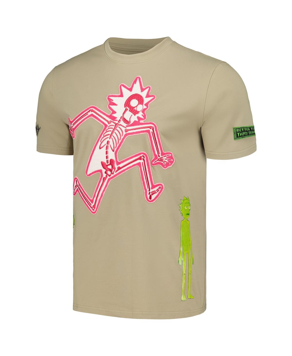 Shop Freeze Max Men's And Women's Khaki Rick And Morty Electric Shock Rick T-shirt