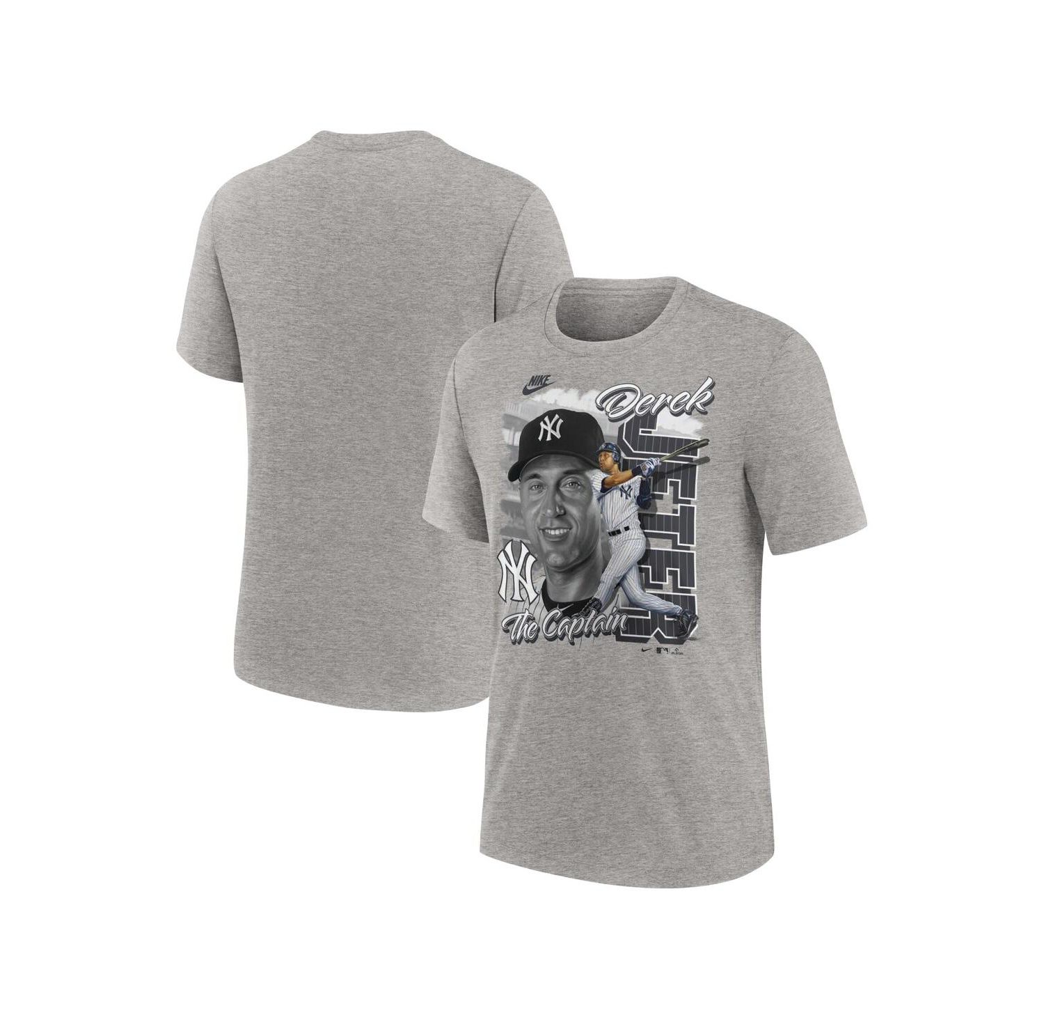 Men's Derek Jeter Heather Gray New York Yankees Cooperstown Collection Player Local T-Shirt