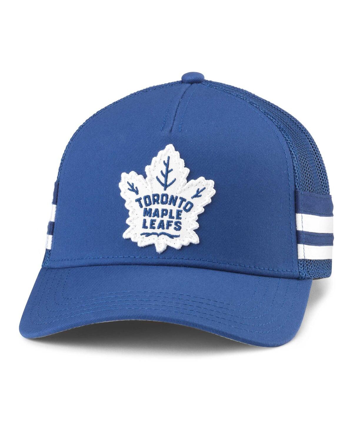 Men's Blue Toronto Maple Leafs Hot Foot Stripes Trucker Adjustable Hat - Blue