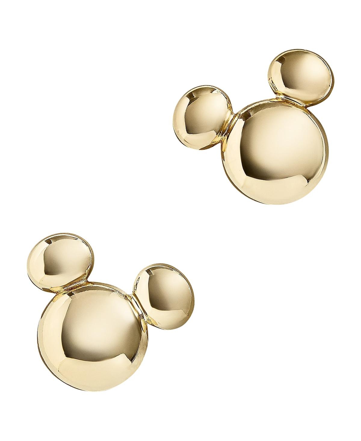 Mickey Mouse Head Earrings - Gold