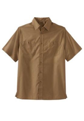 Tall Solid Wrinkle-Resistant Short Sleeve Button Down