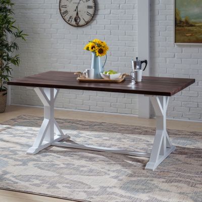 Streamdale Acacia Wood Dining Table Rustic-Contemporary Charm for Gatherings