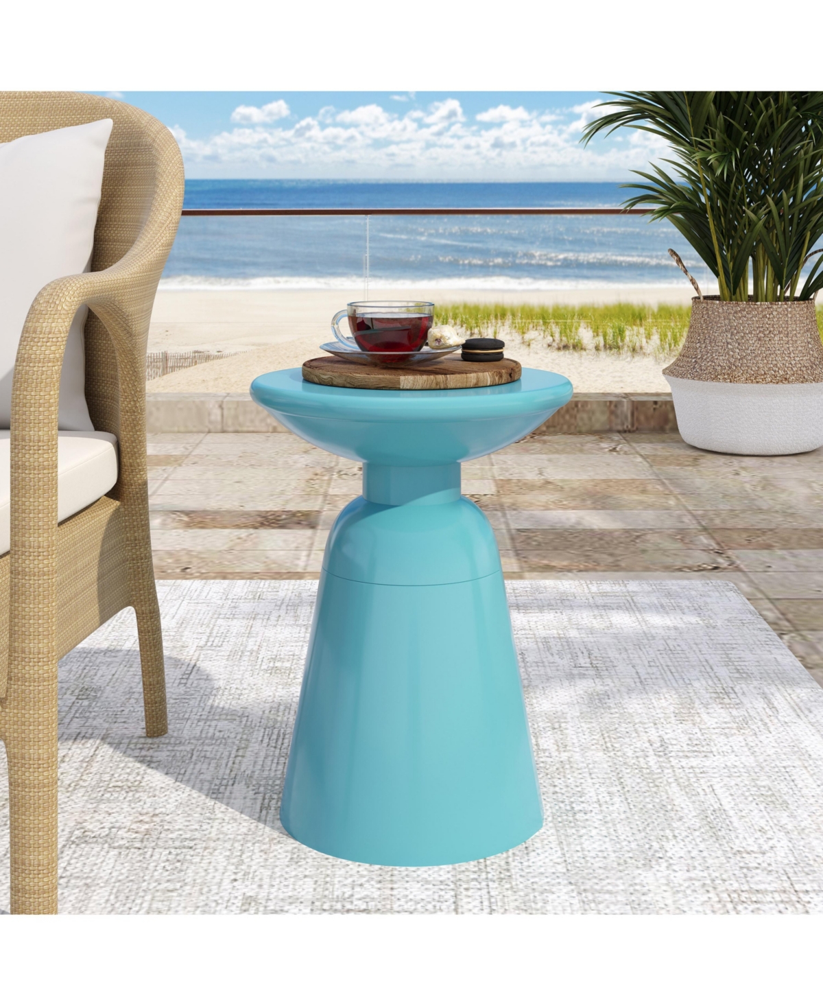 Streamdale Chic Circular Side Table with Pedestal Base