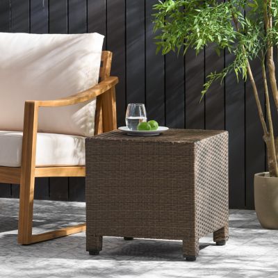 Streamdale Modern Woven Outdoor Side Table for Patio or Deck