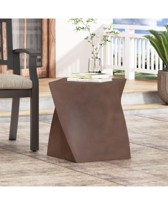 Streamdale Live Edge Concrete Side Table with Abstract Twist