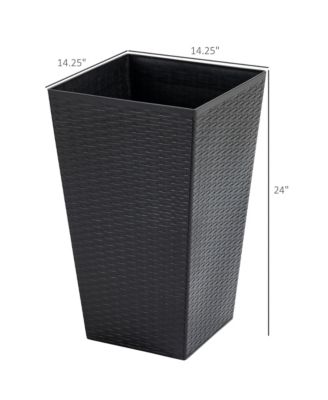 Charming Rattan-Style Planter Trio with Self-Drainage