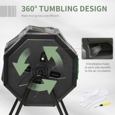 Effortless Dual-Chamber Compost Tumbler for Continuous Composting