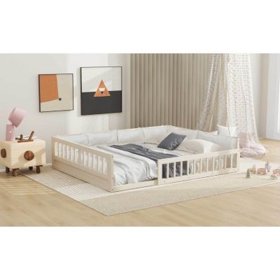 Full size  Upholstered Guardrail Platform Bed