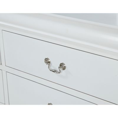 Louis Philip Style Two-Drawer Nightstand with Rich Finish