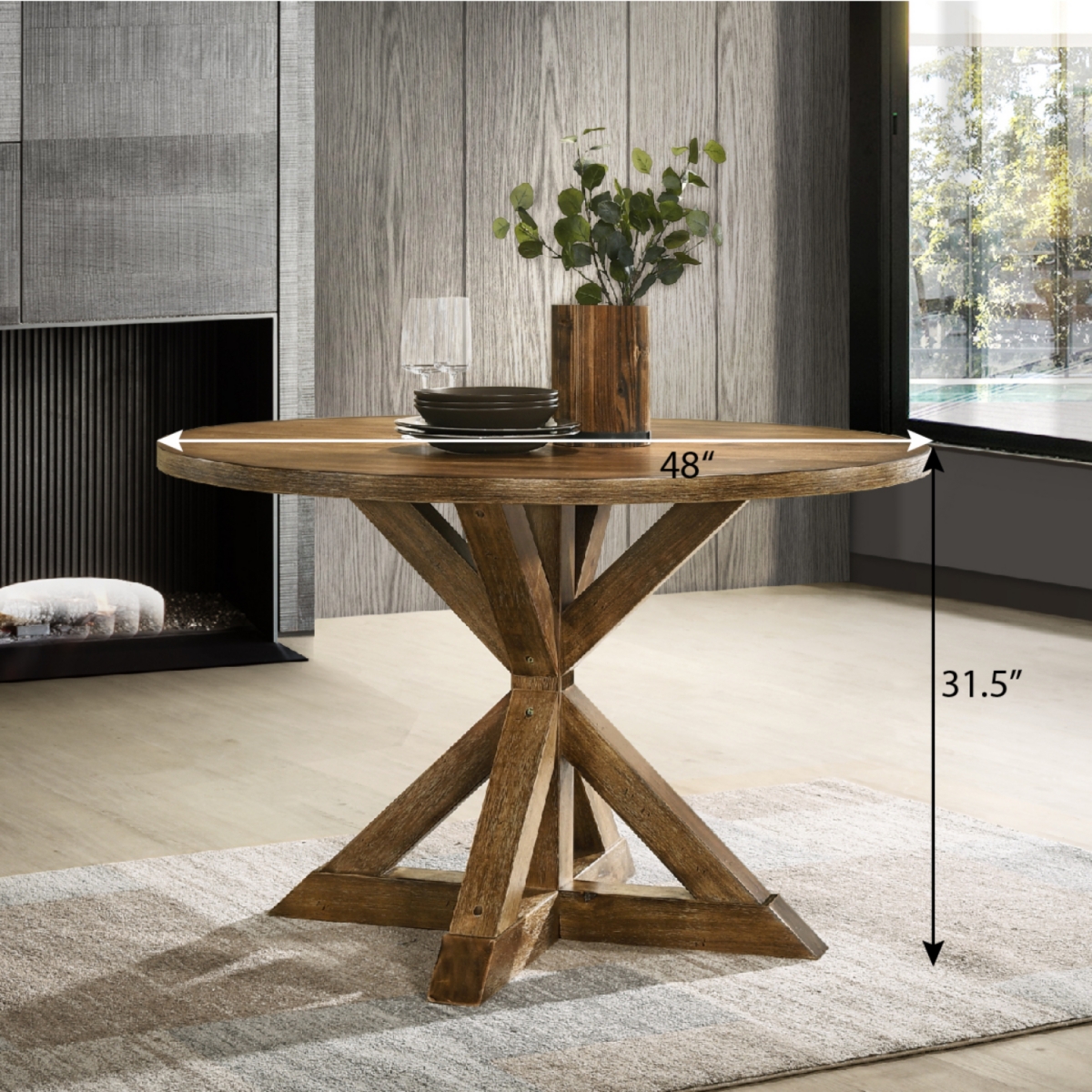 Streamdale Furniture Windvale Cross-Buck Base Dining Table