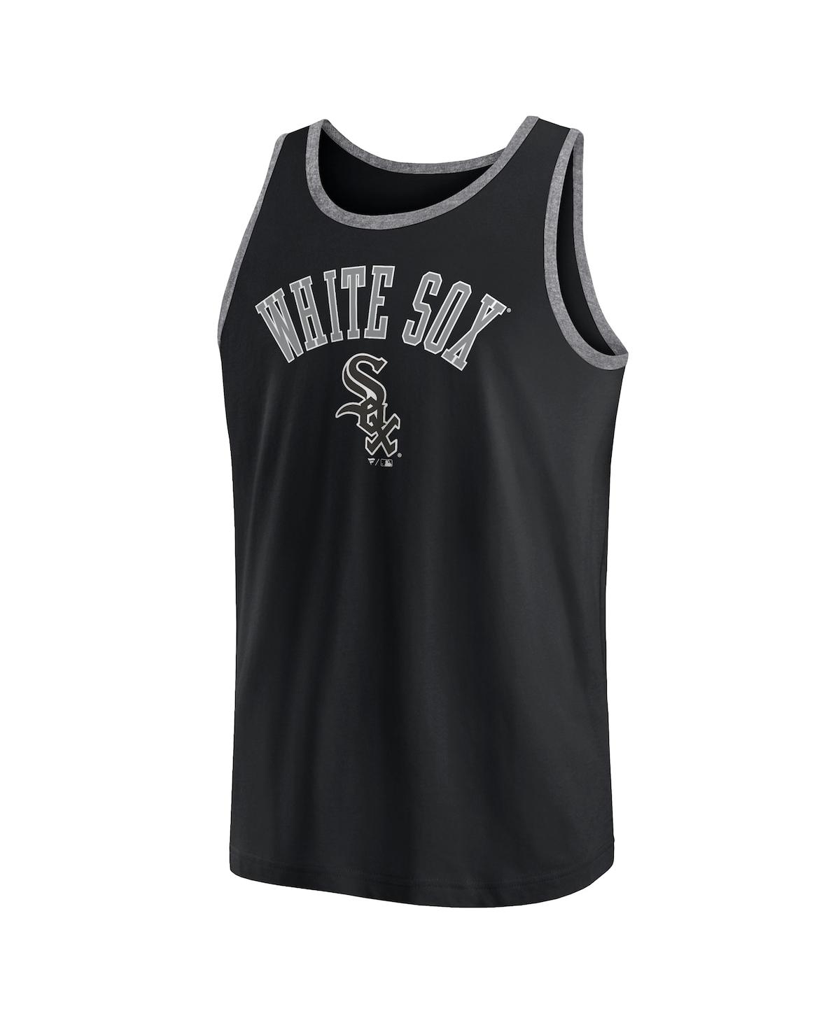 Fanatics Men's Black Chicago White Sox Bet Tank Top In Black,heather Gray