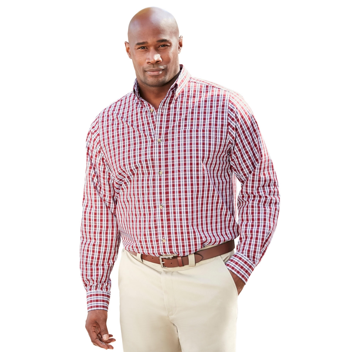 KingSize Big & Tall Long Sleeve Wrinkle Free Sport Shirt