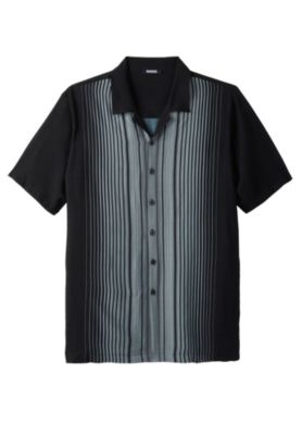 Tall Short-Sleeve Colorblock Rayon Shirt