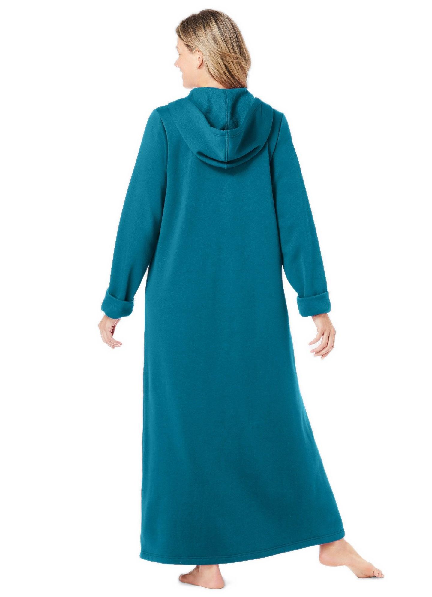 Халат Hooded, флис — Dreams & Co., цвет: Глубокий бирюзовый — фото 2