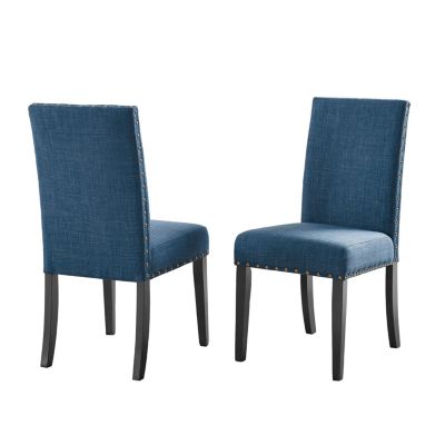  Fabric Dining Chairs with Nailhead Trim, Set of 2
