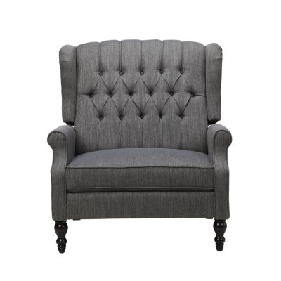 1 Count Fabric Contemporary Nailhead Wingback Pushback Recliner