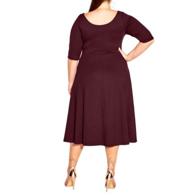 Plus Size Cute Girl Elbow Sleeve Dress