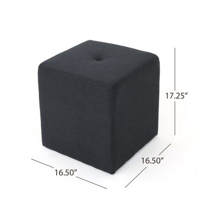 Streamdale Navy Blue 16.5" Square Ottoman for Extra Seating or Footrest
