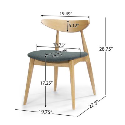 Streamdale Mid-Century Modern Upholstered Rubberwood Chair