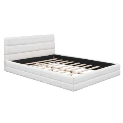 Streamdale Queen Size Upholstered Platform Bed, White
