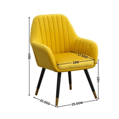 Streamdale Contemporary Velvet Upholstered Accent Chair, Yellow