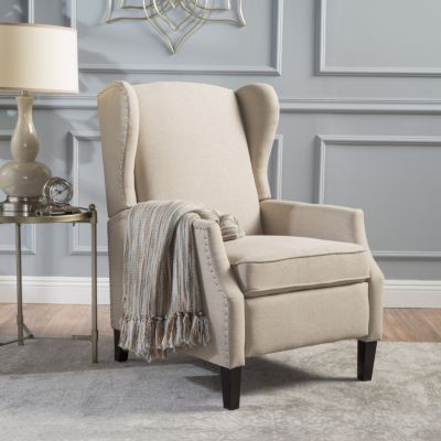 Streamdale Luxurious Wingback Recliner in Soft Fabric with Birch Legs