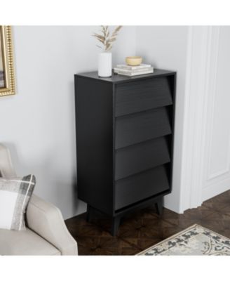 4 Drawer Double Dresser Features Vintage-style and Bevel Design