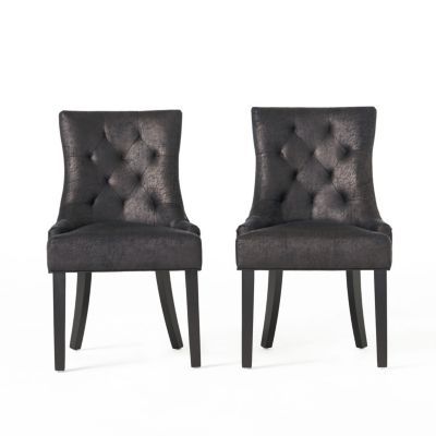 Set of 2 Tufted Velvet Dining Chairs w/ Diamond Stitching