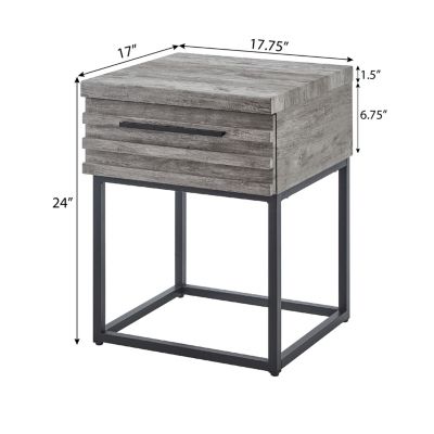 Celestial Contemporary Storage End table, Gray