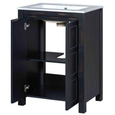 Streamdale Vintage Bathroom Vanity Cabinet with Ceramic Sink (24")