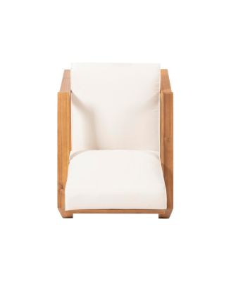 Modern Adirondack Chair Acacia Wood with Weather-Resistant Cushions