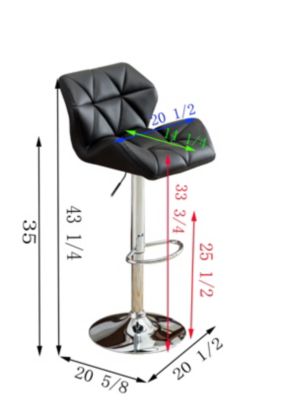 Adjustable Hydraulic Tufted Barstools, Set of 2