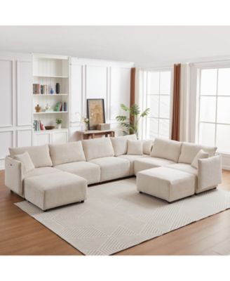 Modern Modular Corduroy Sofa with Customizable Combinations