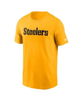 Men's Gold Pittsburgh Steelers Primetime Wordmark Essential T-Shirt