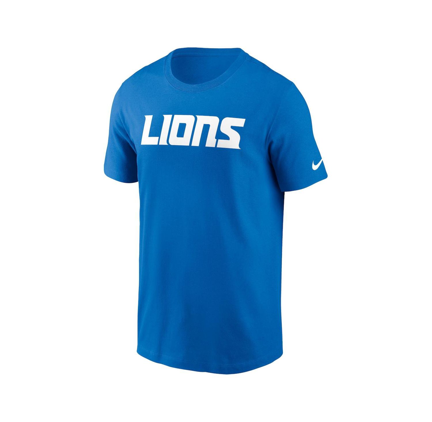 Men's Blue Detroit Lions Primetime Wordmark Essential T-Shirt