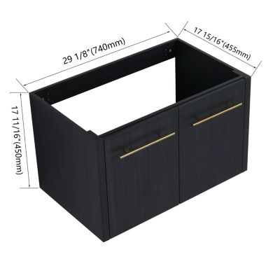 30" Wall-Mount Vanity Cabinet (No Top/Sink)