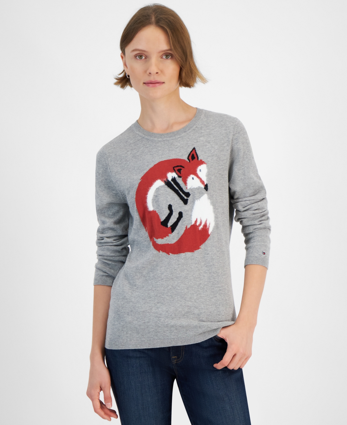Tommy Hilfiger Women's Graphic Ivy Sweater - Med Hgr - Fox