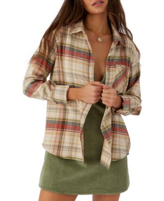 O'Neill - Juniors' Logan Plaid Cotton Flannel Button-Front Shirt