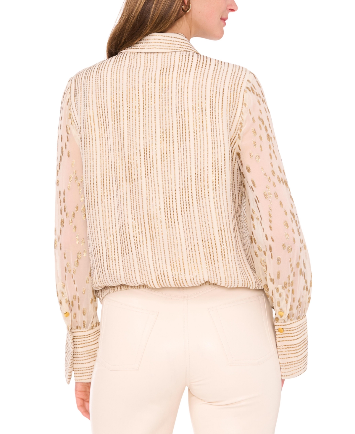 Vince Camuto Women's Faux-Wrap Shine Top
