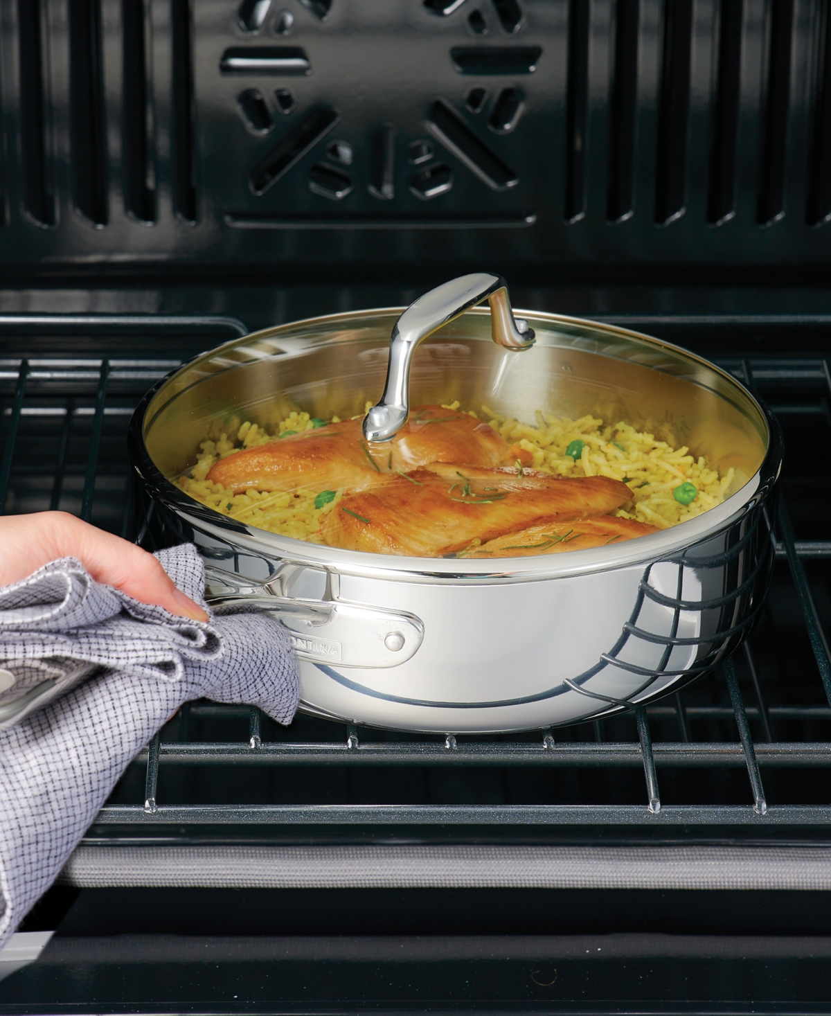 Tramontina Triply Clad Stainless Steel Glass Lid 8 Pc Cookware Set In Stainless Steel