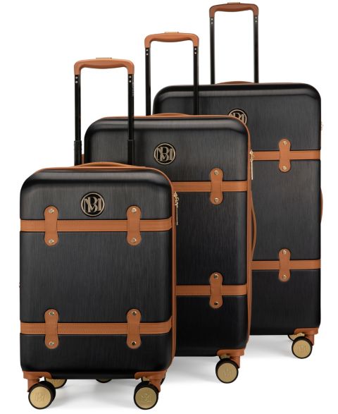 Чемоданы Badgley Mischka Grace Expandable Retro Luggage, Set of 3, цвет: Чёрный