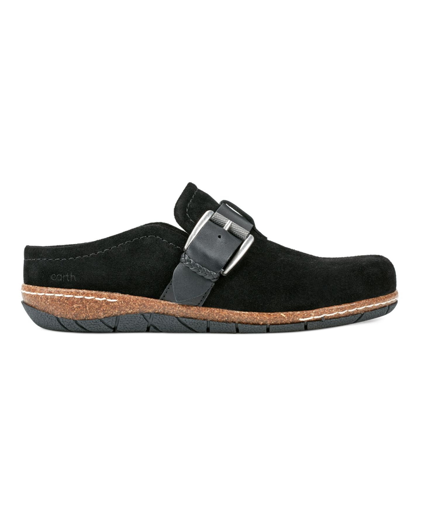 Женские сабо Earth Eras Lightweight Slip-On, цвет: Чёрный замшевый — фото 2