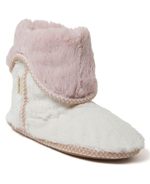 Женские Dearfoams Women's Beth Faux Fur Fold Down Fuzzy Bootie House Slipper Boot