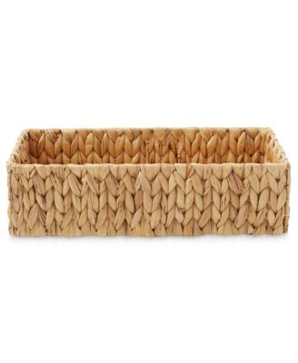 Set of 2 Woven Seagrass Bathroom Storage Baskets, 16&amp;#x22; W x 6.75&amp;#x22; D x 4.25&amp;#x22; H for Toilet Paper, Tissue, Shelving