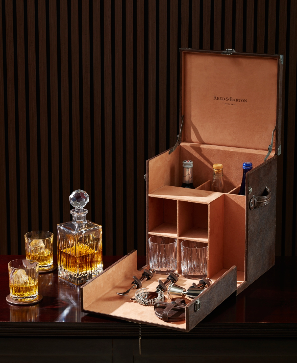 Reed & Barton 200th Anniversary Soho Travel Bar Box Gift Set In Clear And No Color